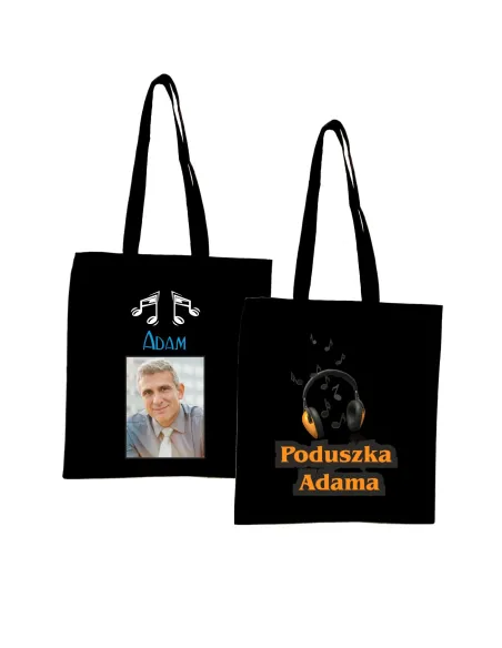 Torba z imieniem napis PREZENT NUTY MUZYKA