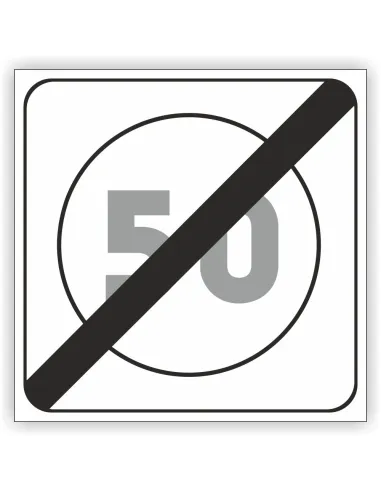 Znak drogowy Tablica informacyjna B44 koniec strefy ograniczonej prędkości -znak zakazu 40x40 cm