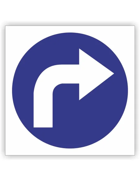 Znak drogowy Tablica informacyjna C2 nakaz jazdy w prawo za znakiem -znak nakazu 40x40 cm