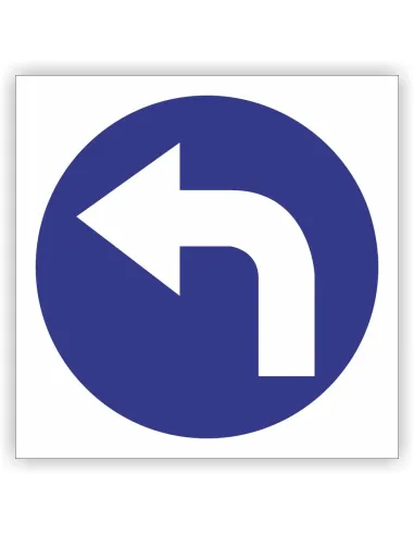 Znak drogowy Tablica informacyjna C4 nakaz jazdy w lewo za znakiem -znak nakazu 40x40 cm