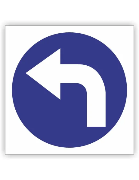 Znak drogowy Tablica informacyjna C4 nakaz jazdy w lewo za znakiem -znak nakazu 40x40 cm