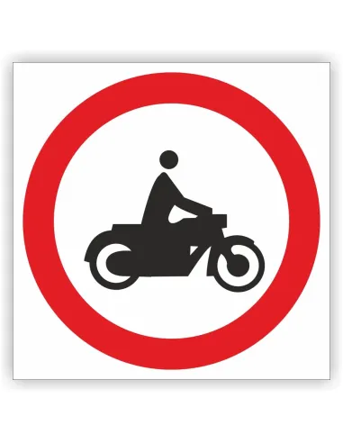 Znak drogowy Tablica informacyjna B4 zakaz wjazdu motocykli - znak zakazu 60x60 cm