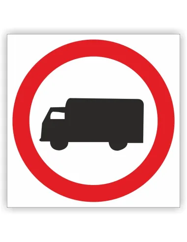 Znak drogowy Tablica informacyjna B5 zakaz wjazdu samochodów ciężarowych - znak zakazu 60x60 cm