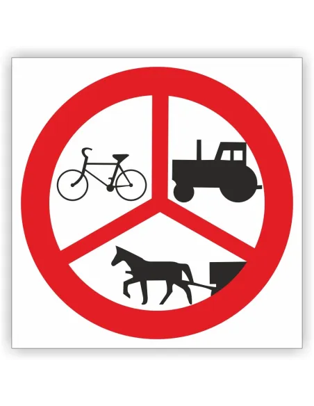 Znak drogowy Tablica informacyjna B-6-8-9 zakaz wjazdu pojazdów innych niż samochodowe - znak zakazu 60x60 cm