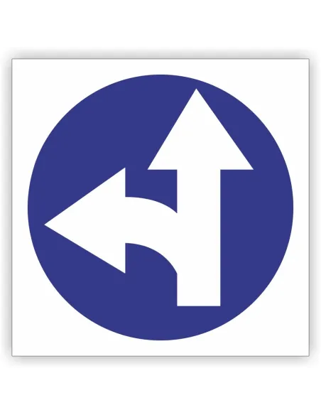 Znak drogowy Tablica informacyjna C7 nakaz jazdy prosto lub w lewo -znak nakazu 40x40 cm