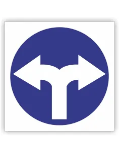 Znak drogowy Tablica informacyjna C8 nakaz jazdy w prawo lub w lewo  -znak nakazu 40x40 cm