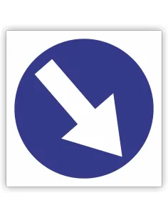 Znak drogowy Tablica informacyjna C9 nakaz jazdy z prawej strony znaku  -znak nakazu 40x40 cm