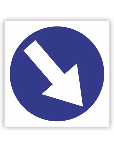 Znak drogowy Tablica informacyjna C9 nakaz jazdy z prawej strony znaku  -znak nakazu 40x40 cm