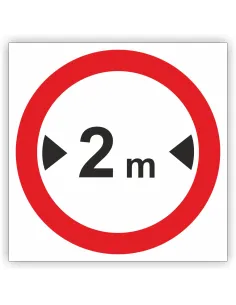 Znak drogowy Tablica informacyjna B15 zakaz wjazdu pojazdów o szerokości ponad ...m - znak zakazu 60x60 cm