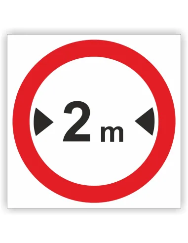 Znak drogowy Tablica informacyjna B15 zakaz wjazdu pojazdów o szerokości ponad ...m - znak zakazu 60x60 cm