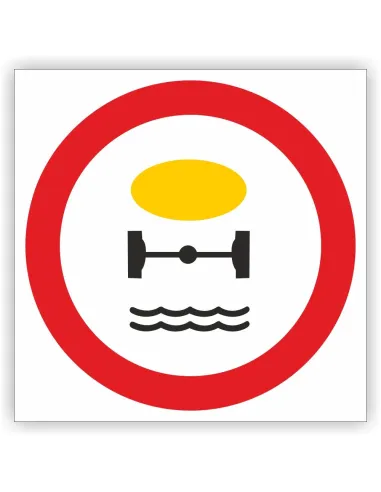 Znak drogowy Tablica informacyjna B14 zakaz wjazdu pojazdów z towarami, które mogą skazić wodę - znak zakazu 60x60 cm