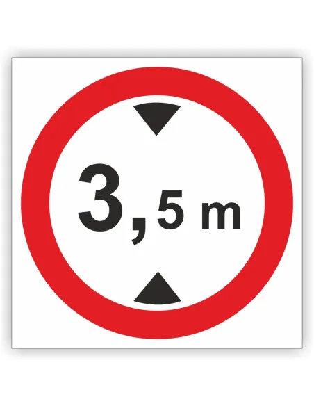 Znak drogowy Tablica informacyjna B16 zakaz wjazdu pojazdów o wysokości ponad ...m- znak zakazu 60x60 cm