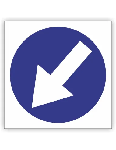 Znak drogowy Tablica informacyjna C10 nakaz jazdy z lewej strony znaku -znak nakazu 40x40 cm