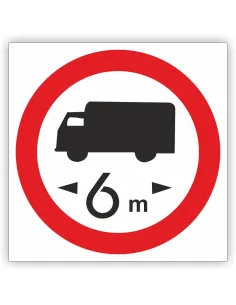 Znak drogowy Tablica informacyjna B17 zakaz wjazdu pojazdów o długości ponad ...m - znak zakazu 60x60 cm