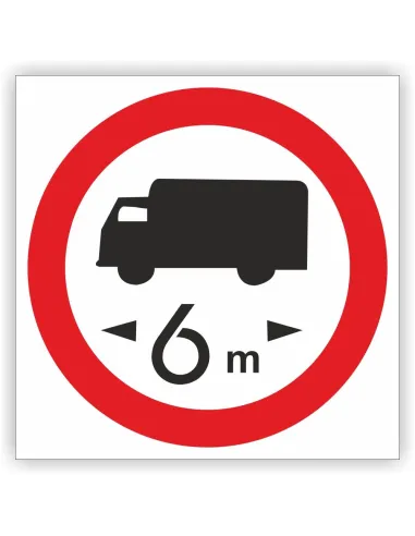 Znak drogowy Tablica informacyjna B17 zakaz wjazdu pojazdów o długości ponad ...m - znak zakazu 60x60 cm