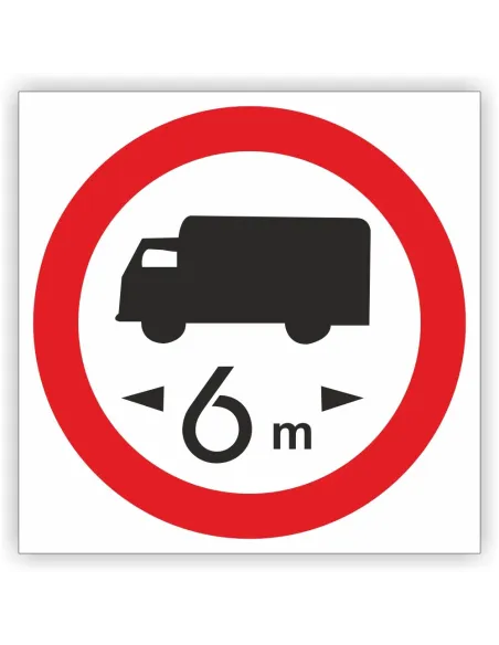 Znak drogowy Tablica informacyjna B17 zakaz wjazdu pojazdów o długości ponad ...m - znak zakazu 60x60 cm