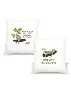 Poduszka LENIWIEC z nadrukiem PREZENT dla leniwca MOŻESZ WSZYSTKO