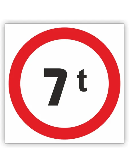 Znak drogowy Tablica informacyjna B18 zakaz wjazdu pojazdów o rzeczywistej masie całkowitej ponad  t - znak zakazu 60x60 cm