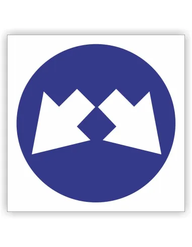 Znak drogowy Tablica informacyjna C11 nakaz jazdy z prawej lub z lewej strony znaku -znak nakazu 40x40 cm