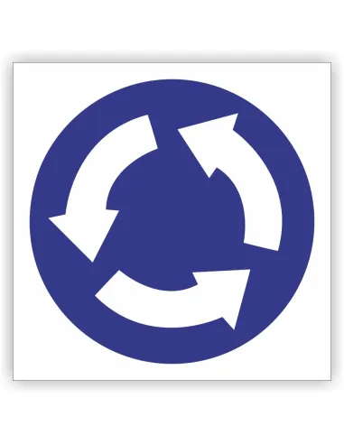 Znak drogowy Tablica informacyjna C12 ruch okrężny (rondo) -znak nakazu 40x40 cm