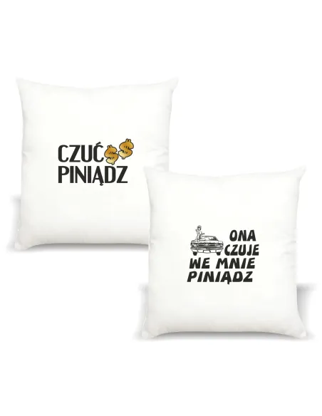 Śmieszny prezent Poduszka z nadrukiem napis PREZENT CZUĆ PINIĄDZ