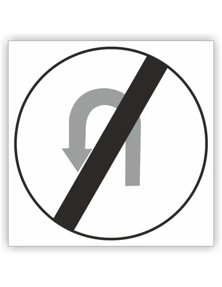Znak drogowy Tablica informacyjna B24 koniec zakazu zawracania - znak zakazu 60x60 cm