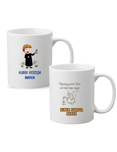 Kubek z imieniem napis PREZENT dla KSIĘDZA