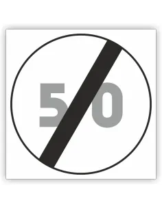 Znak drogowy Tablica informacyjna B34 koniec ograniczenia prędkości -znak zakazu 60x60 cm