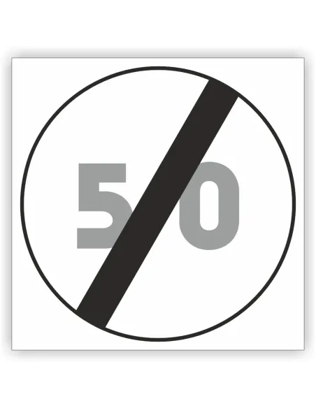 Znak drogowy Tablica informacyjna B34 koniec ograniczenia prędkości -znak zakazu 60x60 cm