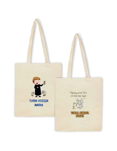 Torba z imieniem napis PREZENT TORBA KSIĘDZA