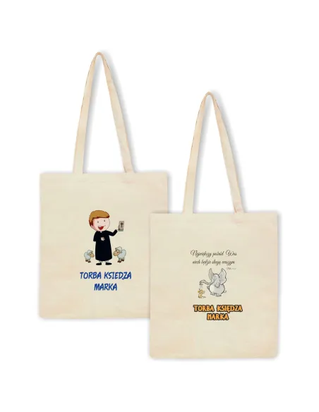 Torba z imieniem napis PREZENT TORBA KSIĘDZA