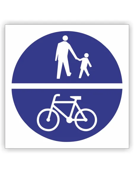 Znak drogowy Tablica informacyjna C16-13 droga jest przeznaczona dla pieszych i kierujących rowerami-znak nakazu 40x40 cm
