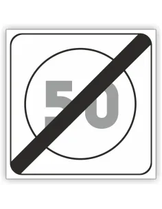 Znak drogowy Tablica informacyjna B44 koniec strefy ograniczonej prędkości -znak zakazu 60x60 cm