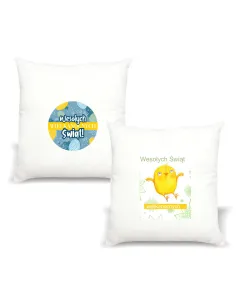 Poduszka z nadrukiem PREZENT na Wielkanoc Zajączka WESOŁYCH ŚWIĄT