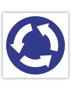 Znak drogowy Tablica informacyjna C12 ruch okrężny (rondo) -znak nakazu 60x60 cm