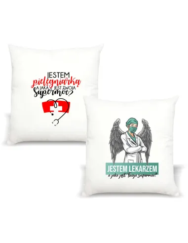 Poduszka z nadrukiem PREZENT dla PIELĘGNIARKI Lekarza Medyka