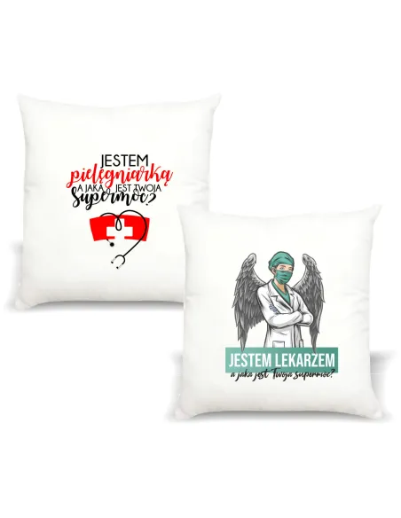 Poduszka z nadrukiem PREZENT dla PIELĘGNIARKI Lekarza Medyka