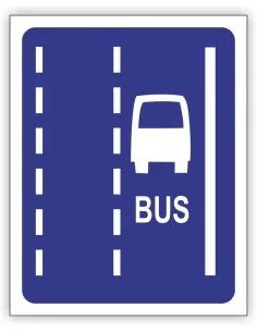 Znak drogowy Tablica informacyjna D12 Pas ruchu dla autobusów -znak informacyjny 40x40 cm