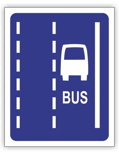 Znak drogowy Tablica informacyjna D12 Pas ruchu dla autobusów -znak informacyjny 40x40 cm