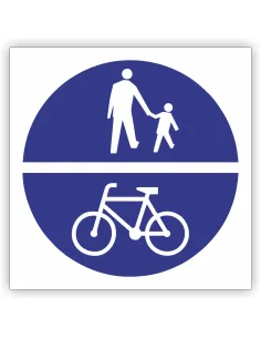 Znak drogowy Tablica informacyjna C16-13 droga jest przeznaczona dla pieszych i kierujących rowerami-znak nakazu 60x60 cm