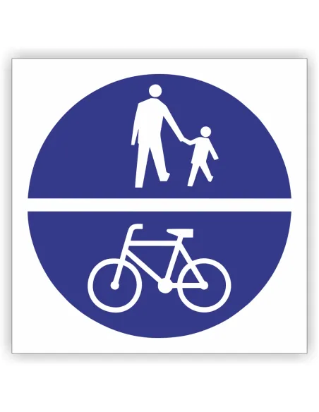 Znak drogowy Tablica informacyjna C16-13 droga jest przeznaczona dla pieszych i kierujących rowerami-znak nakazu 60x60 cm