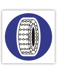 Znak drogowy Tablica informacyjna C18 nakaz używania łańcuchów przeciwpoślizgowych-znak nakazu 60x60 cm