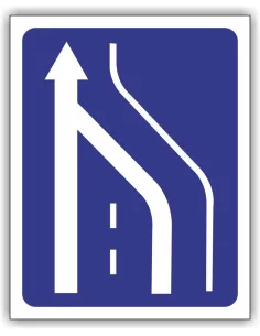 Znak drogowy Tablica informacyjna D14 koniec pasa ruchu -znak informacyjny 40x40 cm