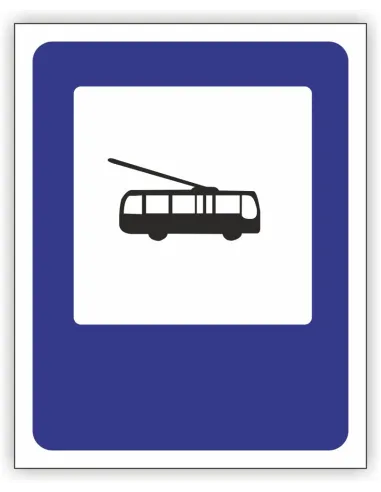 Znak drogowy Tablica informacyjna D16 przystanek trolejbusowy -znak informacyjny 40x40 cm