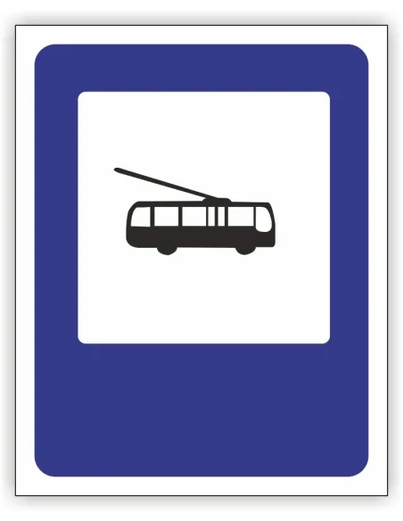 Znak drogowy Tablica informacyjna D16 przystanek trolejbusowy -znak informacyjny 40x40 cm