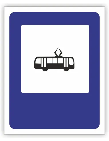 Znak drogowy Tablica informacyjna D17 przystanek tramwajowy -znak informacyjny 40x40 cm