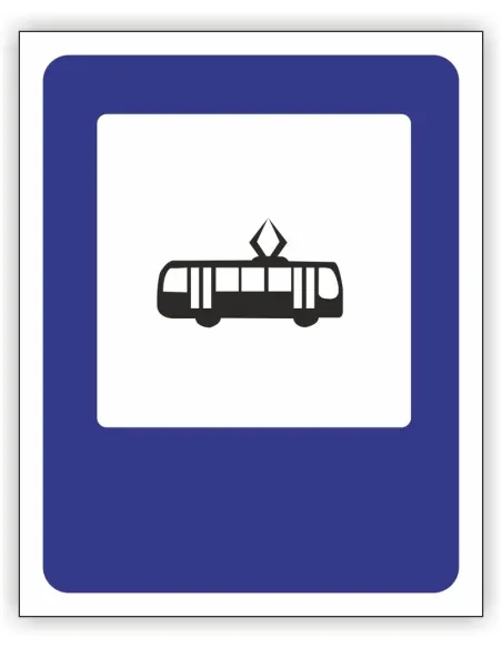 Znak drogowy Tablica informacyjna D17 przystanek tramwajowy -znak informacyjny 40x40 cm