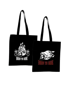 Eko Torba z nadrukiem napis BORN TO RIDE dla Fana motorów na zjazd