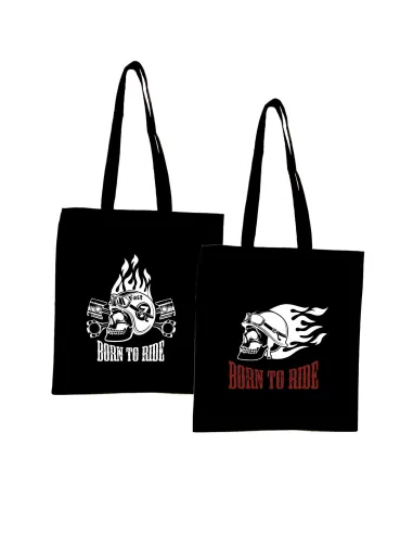 Eko Torba z nadrukiem napis BORN TO RIDE dla Fana motorów na zjazd