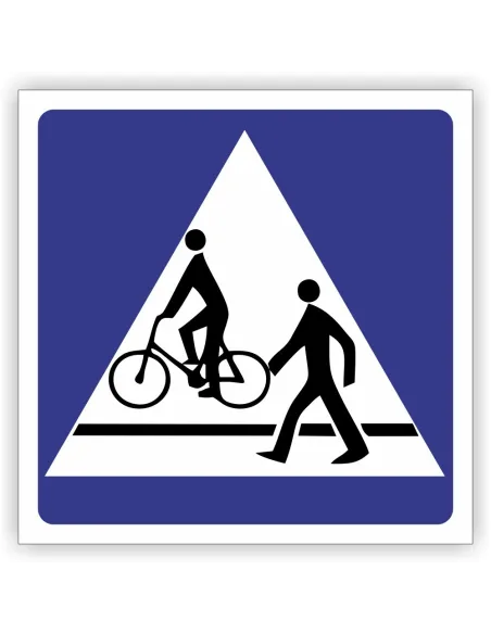 Znak drogowy Tablica informacyjna D6b przejście dla pieszych i przejazd dla rowerzystów -znak informacyjny 60x60 cm